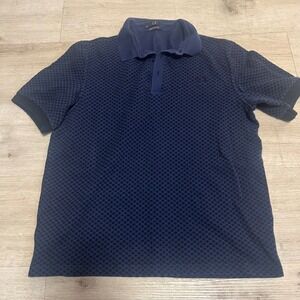 Fred Perry Polo Polka Dot Sz M Mens Blue Black Portugal Punk Oi!‎ GBH Rancid